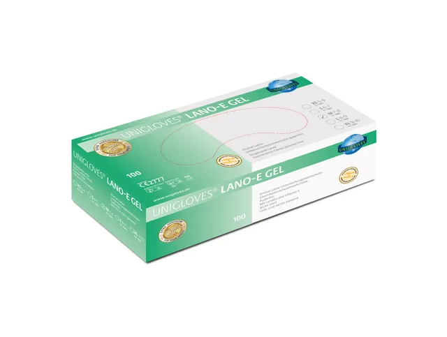 unigloves-lano-e-gel-latex-einweghandschuhe-vitamin-e image 1