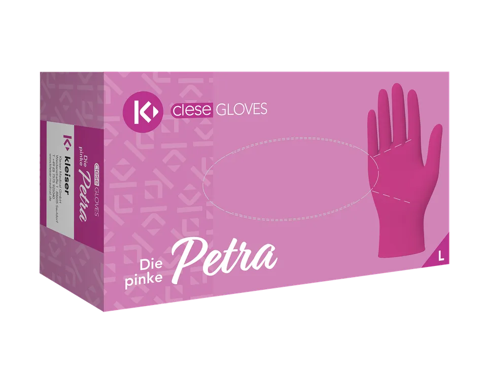 clesegloves-petra-pinke-einmalhandschuhe-untersuchungshandschuhe image 1