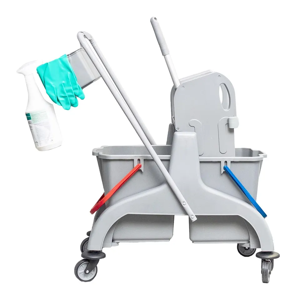 putzwagen-2-eimer-systemwagen-reinigungswagen-auswringer image 1