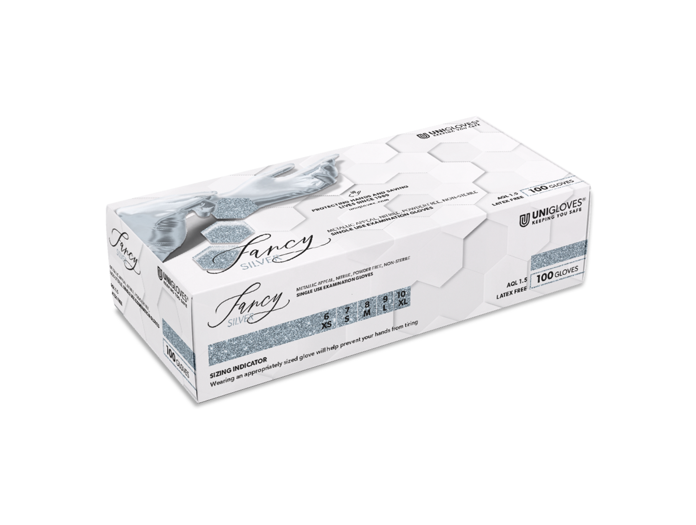 unigloves-fancy-silver-einmalhandschuhe-puderfrei-100-st-ck image 1
