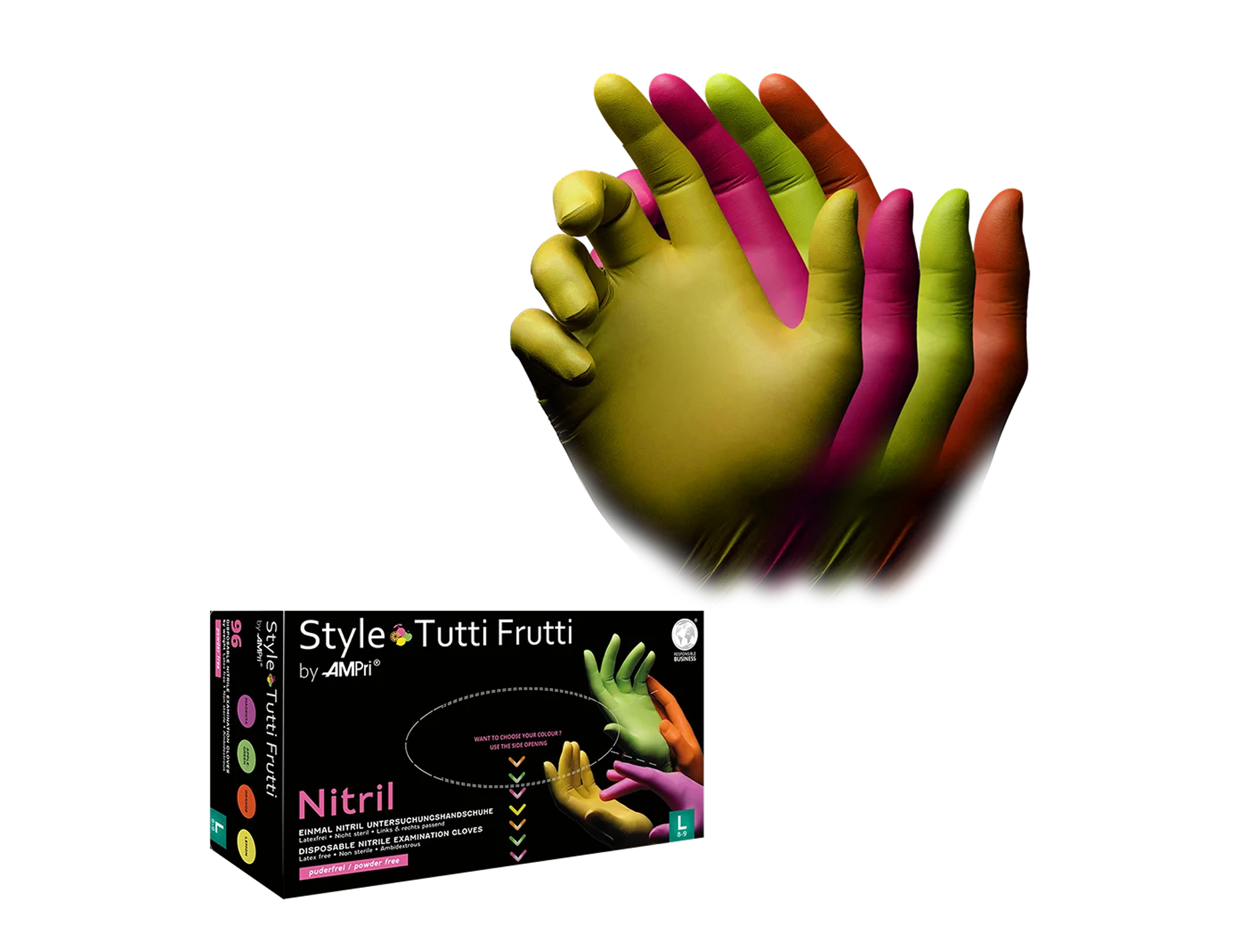 style-tutti-frutti-mix-nitrilhandschuhe-bunt-100-stk image 1