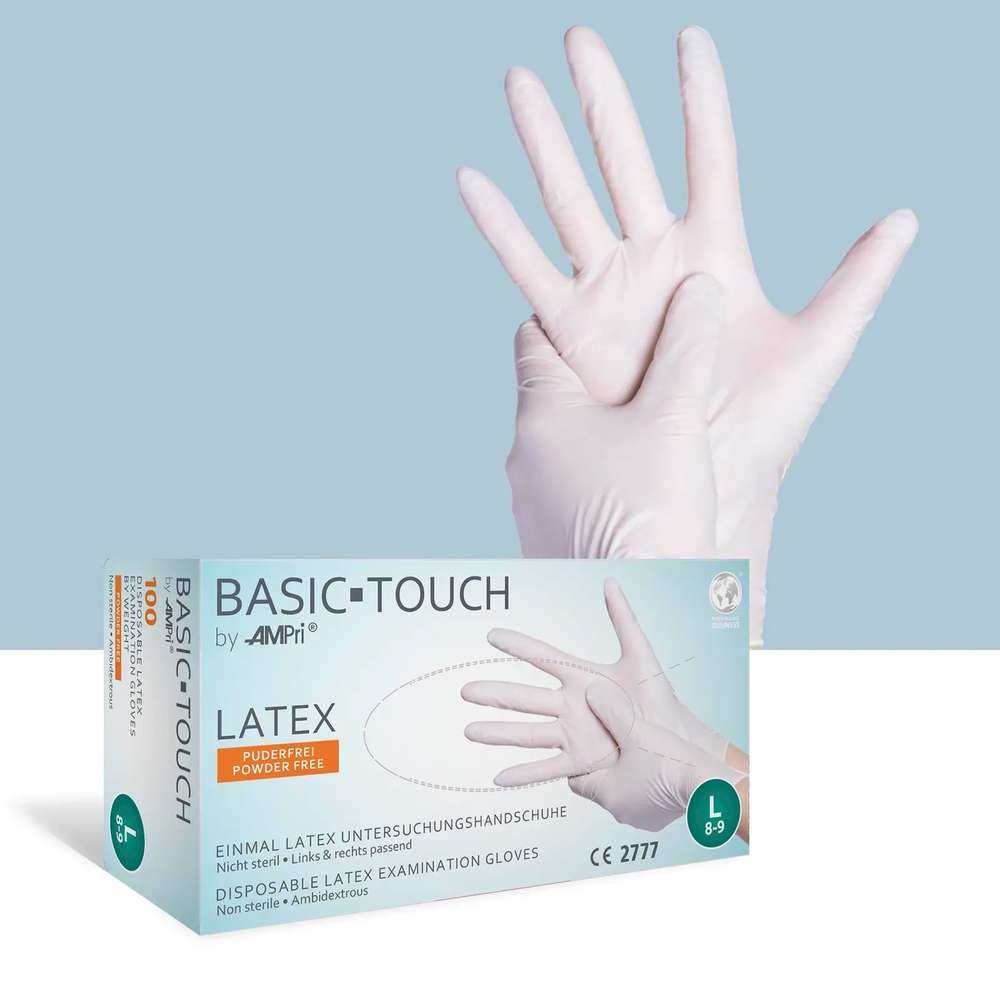 basic-touch-latex-einmalhandschuhe-wei-f-r-praxis-und-lebensmittel image 1