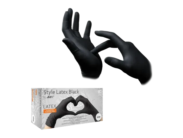 kleiser-style-latex-black-handschuhe-schwarz-puderfrei image 1