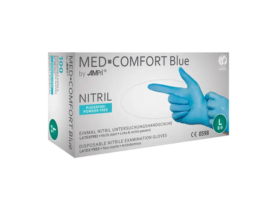 med-comfort-blue-nitrilhandschuhe-blau-puderfrei-texturiert image 1