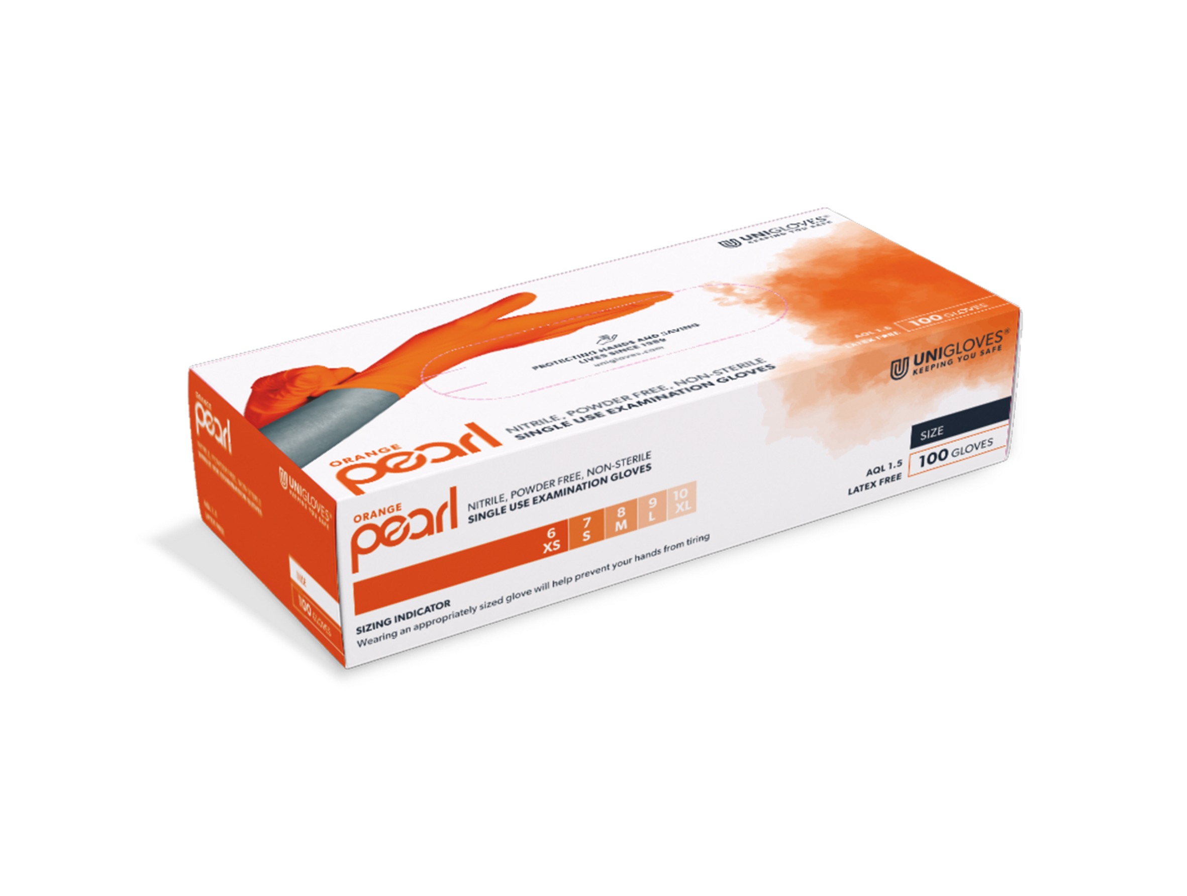 unigloves-orange-pearl-einmalhandschuhe-100-st-ck-puderfrei image 1