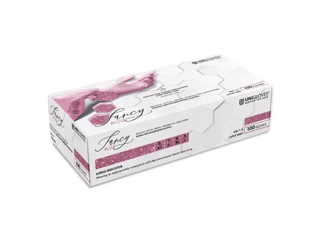 unigloves-fancy-rose-einmalhandschuhe-100-st-ck-rosa-puderfrei image 1
