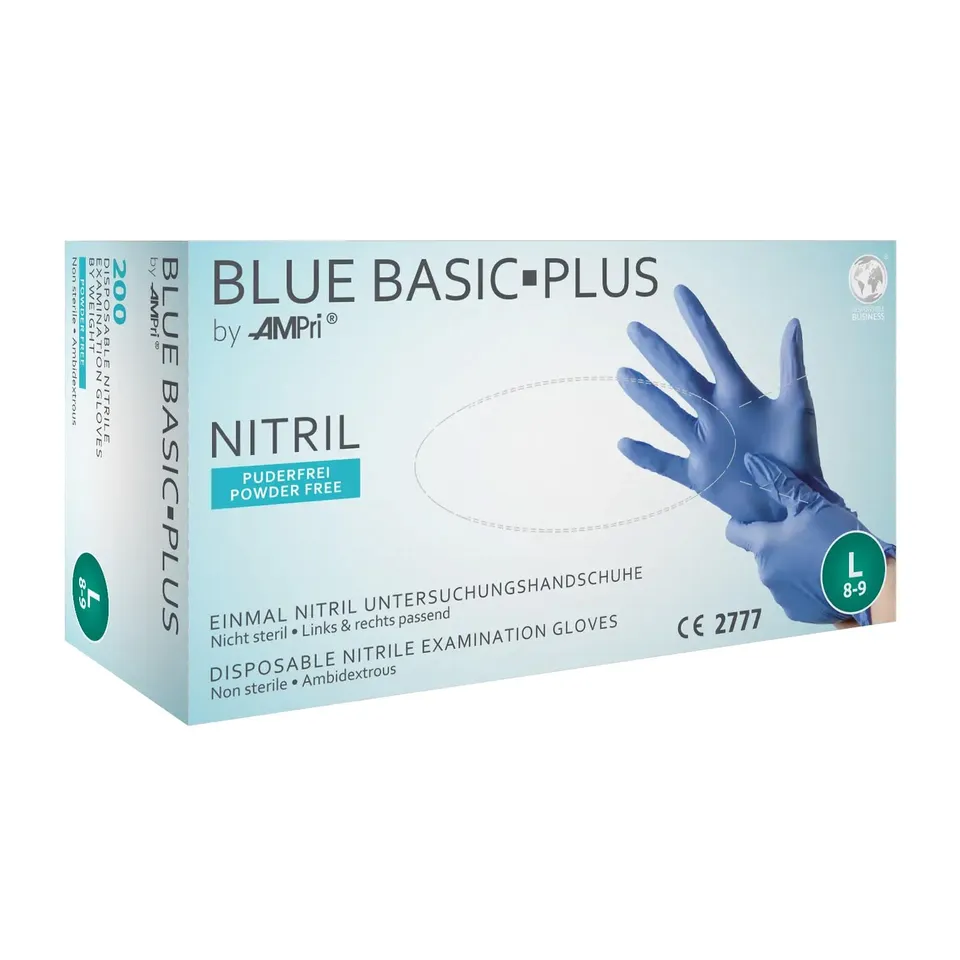 blue-basic-plus-nitril-einweghandschuhe-blau-puderfrei image 1