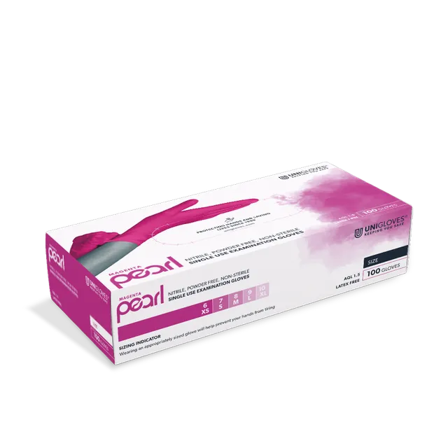 unigloves-pearl-nitrilhandschuhe-100-st-magenta-puderfrei image 1