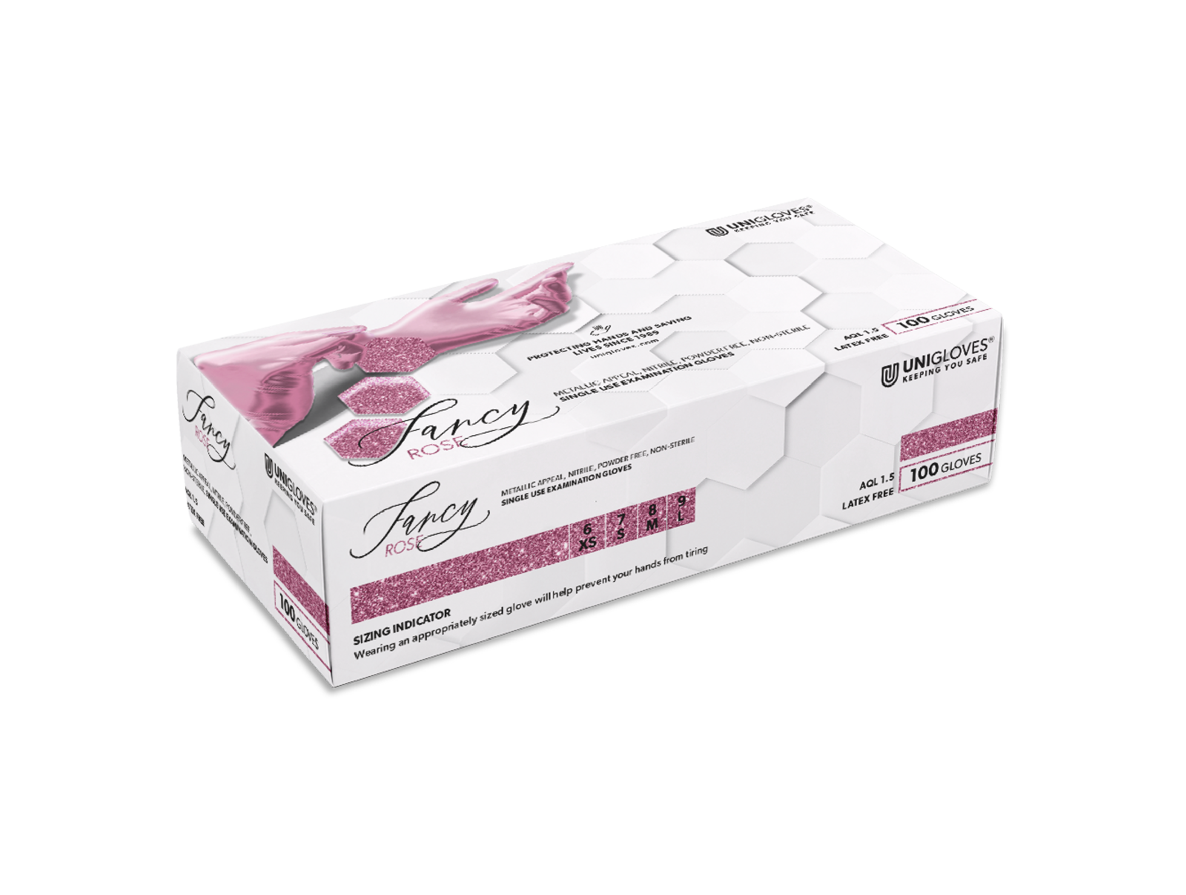 unigloves-fancy-rose-einmalhandschuhe-100-st-ck-rosa-puderfrei image 1