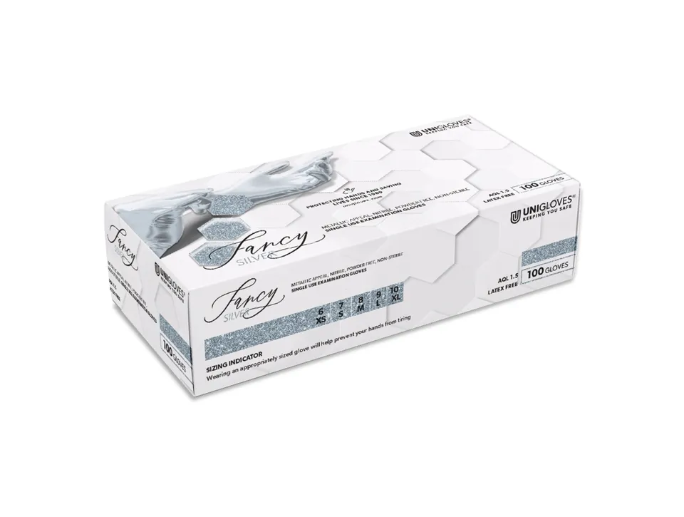 unigloves-fancy-silver-einmalhandschuhe-puderfrei-100-st-ck image 1