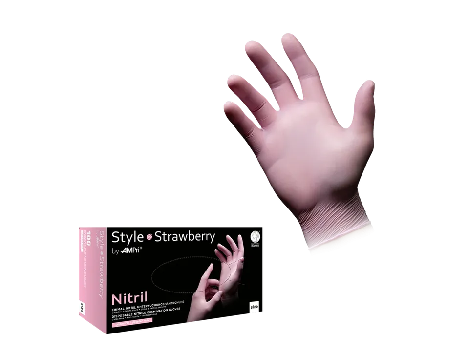 style-strawberry-einmalhandschuhe-100-st-ck-puderfrei-pink image 1
