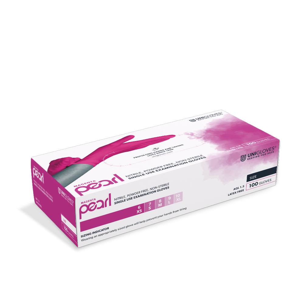 unigloves-pearl-nitrilhandschuhe-100-st-magenta-puderfrei image 1
