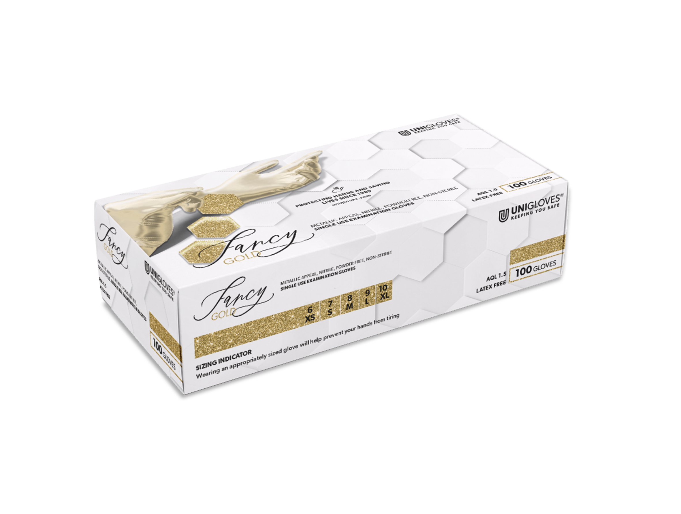 unigloves-fancy-gold-einmalhandschuhe-100-st-ck-puderfrei-gold image 1