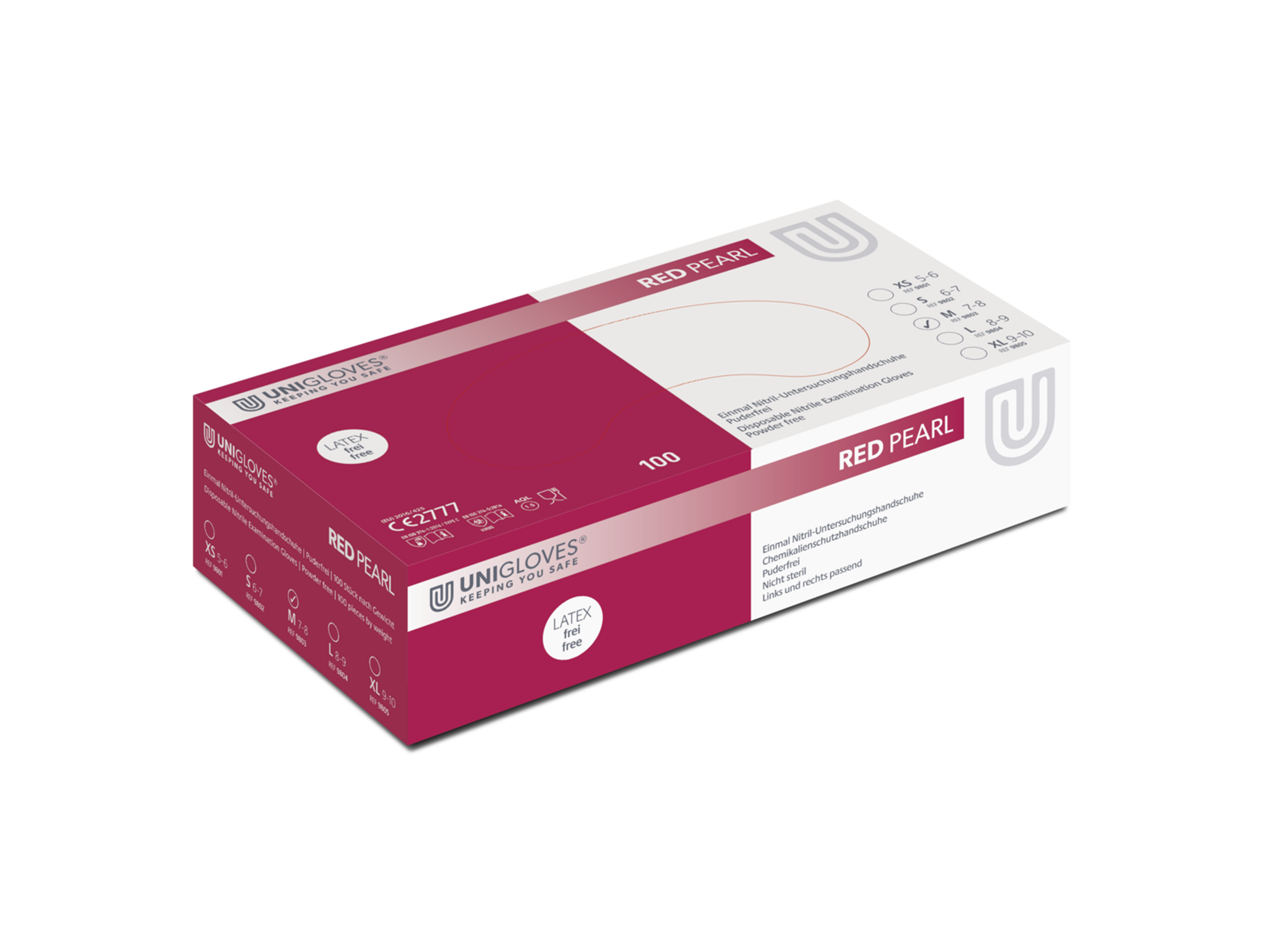 unigloves-red-pearl-nitrilhandschuhe-rot-100-st-ck-box image 1
